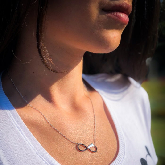 Colier argint 925 rodiat cu infinit, inimioare si zirconii - Infinite You CTU0040 [2]